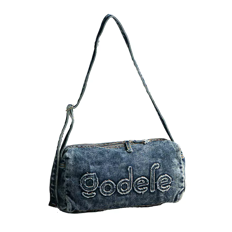 Beg Bahu Denim yang Dicuci